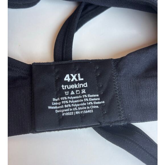 TRUEKIND Daily Comfort Wire Free Shaper Bra 4XL Black NWT Four Row Hook Extender - Picture 5 of 5